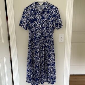 Floral Blue and White Dress